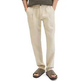 Marc O'Polo Leinenhose MARC O'POLO "Osby jogger pleats", Herren, Gr. 33, Länge 32, beige (grau silk), Web, Obermaterial: 100% Leinen, normal, Hosen