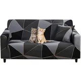 ibettertec Sofahusse Sofabezug 1/2/3/4 Sitzer,Sofaüberwurf Elastisch Couch Überzug, Sofa Überwürfe Sofahusse Sofabezüge Sofa Abdeckung mit 1 Kissenbezug schwarz