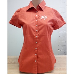 HD Stone Back Graphic Kurzarm Bluse Damen XL
