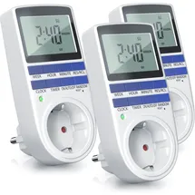Bearware 3x Zeitschaltuhr, digital, 2,1" LCD-Display, max. 3680W, 10 Programme, Zufallsschaltung