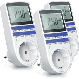 Bearware 3x Zeitschaltuhr, digital, 2,1" LCD-Display, max. 3680W, 10 Programme, Zufallsschaltung