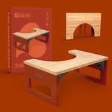 Bidetlity Toilettenhocker Bambus Dark Red Edition – Klappbarer WC Hocker | Klohocker & Kackhocker