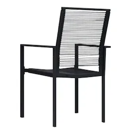 vidaXL Gartenstühle 4 Stk. PVC Rattan Schwarz