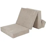 Loft 25 - Klappmatratze fürs Wohnzimmer, 205x71x14 cm Cord Faltbare Matratze für Erwachsene, Indoor Futon zum Schlafen, Bequeme Gästematratze mit