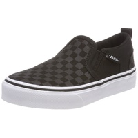 Vans Unisex Kinder Asher Slip On Sneaker, Schwarz (checker/black/black), 35 EU