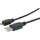 Manhattan USB-A auf Micro-B 1,8 m Schwarz