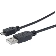 Manhattan USB-A auf Micro-B 1,8 m Schwarz