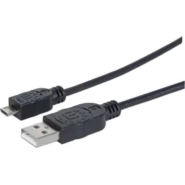Manhattan USB-A auf Micro-B 1,8 m Schwarz