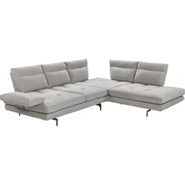 Calia Italia "Toby Wing, B/T: 288/232 cm, Designsofa mit sensationellem Sitzkomfort", beige (ecrù mario), B:288cm H:90cm T:232cm, Mikrofaser mit Nubuk Optik (100% Polyester), Sofas, Ecksofa, L-Form, Sitztiefenverstellung, funktionale Ecke, Füße in schwarz