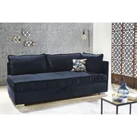 Relaxliege JOCKENHÖFER GRUPPE "Dana" Sofas Gr. B/T: 207cm x 98cm, Samt, Recamiere beidseitig montierbar, blau (dunkelblau) inkl. Deko-Kissen, Federkern und großen Stauraum im trendigen Design