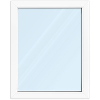 Fenster 80 x 100 cm, Kunststoff, Kömmerling 70 AD, Weiß, 800 x 1000 mm, festverglast, individuell online konfigurieren