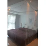 Feinmaschiges Kasten- Moskitonetz- Perfekter Insektenschutz Mückenschutz zu Hause u. auf Reise (Weiß)