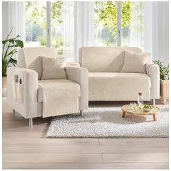 Tagesdecke Gr. 7, beige, B:48cm L:48cm, 100% Polyester, Tagesdecken