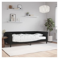 furnicato Bett Tagesbett mit Matratze Schwarz 100x200 cm Samt schwarz