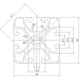SCHMIDT systemprofile 8 Stück 2000mm Aluminium Profil 40x40mm Nut 8 Strebenprofil eloxiert 4040 Aluprofil Konstruktionsprofil 2m