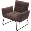 Lounge-Sessel HWC-K34, Cocktailsessel Sessel, Boucl√© Stoff/Textil ~ braun