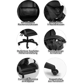 Trisens Gaming-Stuhl Kunststoff Schwarz