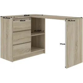 akord furniture factory Eckschreibtisch Akord Sonoma Eiche / Weiß