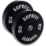 Suprfit Hantelscheiben 25 kg schwarz (2-tlg) aus Vollgummigranulat