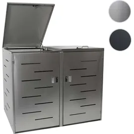 Mendler Mülltonnenverkleidung HWC-E83 116 x 141 x 98 cm silber