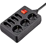 Hama Steckdosenleiste mit Schalter, 3-fach Schuko, 4-fach Euro, 7-fach, 1.4m, schwarz (108868)