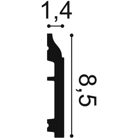 Orac Sockelleiste SX172F 200 x 8,5 x 1,4 cm weiß