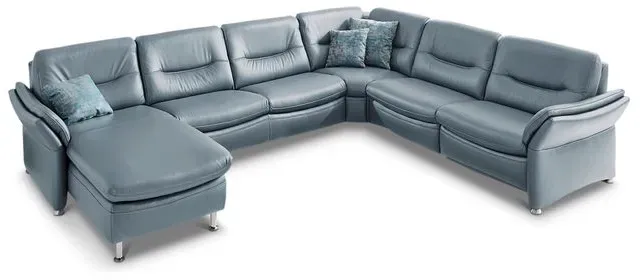 HUKLA Wohnlandschaft SF 1520 Leder Grau Steel