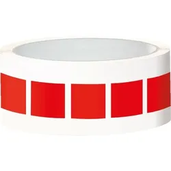 Aufkleber I Etikett, eckig, beschriftbar, rot, Folie, selbstklebend, 25x25mm, 100/Rolle