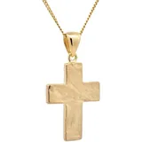HOPLO Kreuzanhänger Anhänger Kreuz 333-8 Karat Gold mit vergoldeter Silberkette 60 cm, Made in Germany 60 cm Unisex