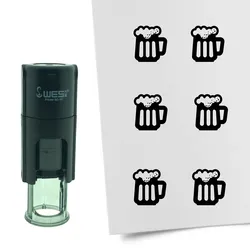 CombiCraft Selbstfärbender Stempel 'Bier' in der Farbe Schwarz, Ø10mm