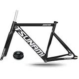 DHNCBGFZ 700C Fixie-Rahmenset 52 cm 55 cm Aluminiumlegierung Rennrad-Bahnrahmen C-Bremse Schnellspanner BSA BB68 Mm(52CM)