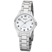 Regent Quarzuhr Regent Damen Uhr 2252410 Metall Quarz, Damen Armbanduhr rund, klein (ca. 29mm), Metallarmband silberfarben