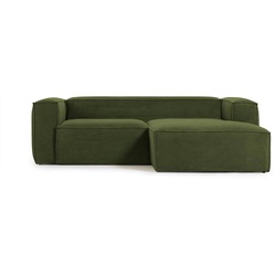 Kave Home Ecksofa Blok Cord Grün 240 x 174 cm