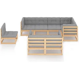 vidaXL Garten-Lounge-Set 8-tlg. grau