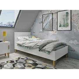 les tendances Kinderbett Kubi 80 x 180 cm Eiche lackiert weiß
