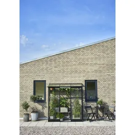 Juliana Halls Gewächshaus Qube Lean-to 26 mit 3 mm Sicherheitsglas 1,2 m2 Schwarz