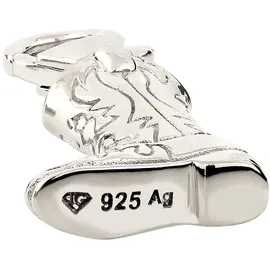 KUZZOI Charm Medaillon Western Cowboy Stiefel Silber