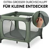 hauck Reisebett, Sleep N Play SQ Set (mit Komfort-Matratze & seitlichem Einstieg) - Dark Green