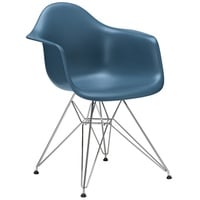 Vitra Stuhl Eames Plastic Armchair RE 83x63x59 cm meerblau, Gestell: verchromt, Designer Charles & Ray Eames