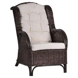 Sessel 70x96x93 cm Landhausstil 100% Baumwolle Rattan Braun