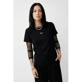 Boss Regular Fit T-Shirt aus reiner Baumwolle Modell 'C_ELOVE_EMBRO', Black, XS