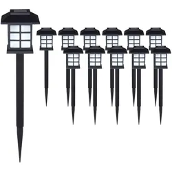 LED Solarleuchten 12er-Set Schwarz