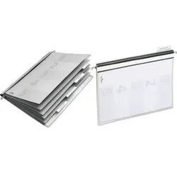 Personalhefter, A4, grau, 255510, Sichttasche, 5 Unterteilung