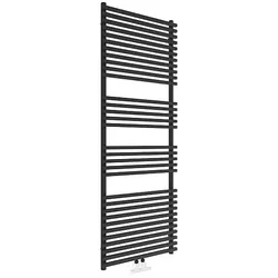 Handtuchheizkörper Trapani, mit Mittelanschluss, schwarz matt - 1640 x 600 mm
