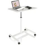 HJH Office 802112 Stehtisch Laptop Stand VM-SU 70x48 cm Weiß Laptopständer Arbeitstisch höhenverstellbar bis 114 cm