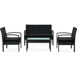 vidaXL Garten-Lounge-Set 4-tlg. schwarz