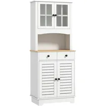 Homcom Küchenschrank Hochschrank mit 2 Schränken 68 x 39,5 x 170 cm Weiß