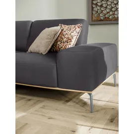 W.Schillig Ecksofa "run, Designsofa mit tollem Sitzkomfort, bequem, L-Form", grau (anthrazit w82), B:319cm H:88cm T:178cm, Longlife Xtra-Leder Z73: Naturwalkleder der Luxusklasse aus den erlesensten Rohhäuten.