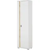 furn.design Stauraumschrank weiß Eiche Wotan, Holzwerkstoff, Nachbildung, 55x200x35 cm, Waschküche, Mehrzweckschränke