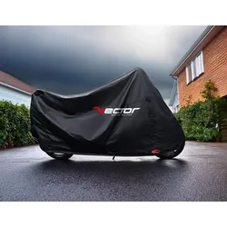 VECTOR H2O Innen-/Außenschutzhülle für Motorrad/Roller mit Windschutzscheibe - Schwarz - L, weiss